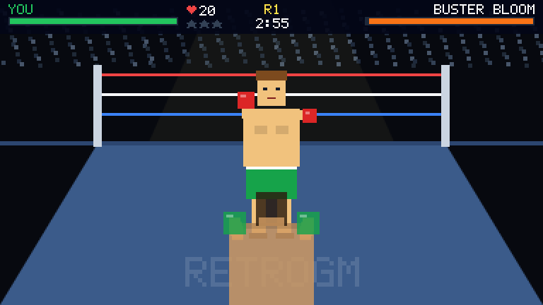 Boxing: a rival winds up a punch in the ring while you wait to dodge